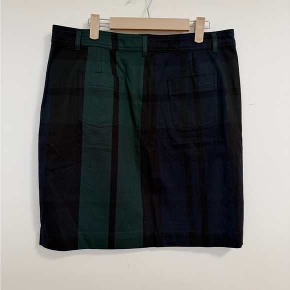 Beautiful Green and Blue Plaid Pencil Skirt with piping size large / 10/12 - Picture 9 of 12